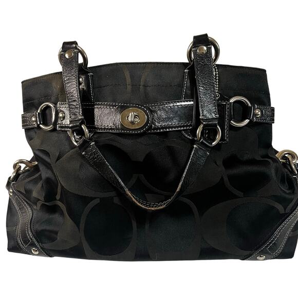 Coach Black Satchel Bag with Silver Hardware – Good Preowned Condition - Picture 1 of 12